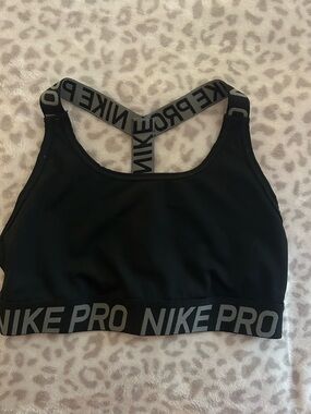 Nike Black Sports Bra with Gray Branded Straps